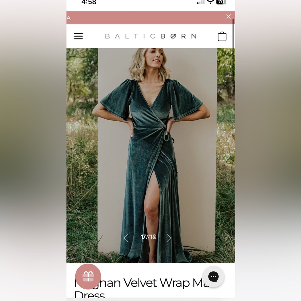 Baltic Born Meghan Velvet Wrap Maxi Dress in Eucalyptus
- XXL